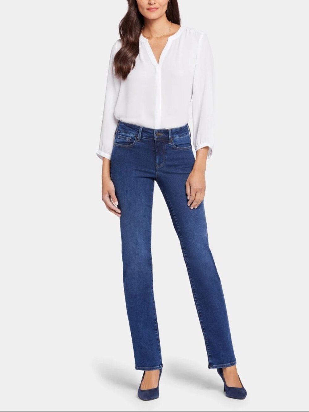 Size 8  The Teresa Wide Leg Ankle Jeans by NYDJ have a lighthearted, on-trend si